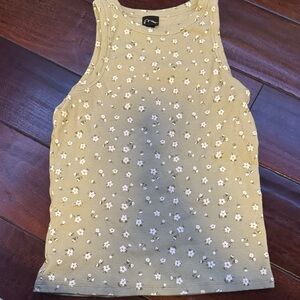 Art Class Yellow Floral Tank Top